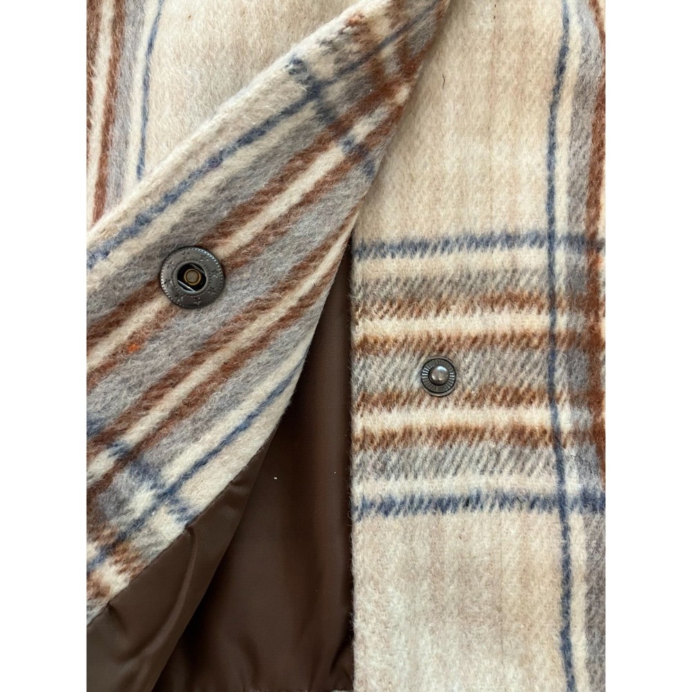 Vigoss‎ Brown Plaid Sherpa Trucker Jacket Women's Large Cropped Snap Front NWT - Picture 12 of 15